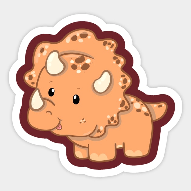 Triceratops Sticker by JellyDoodles